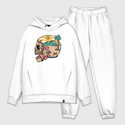 Мужской костюм оверсайз Skull summer, цвет: белый