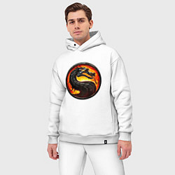 Мужской костюм оверсайз Mortal kombat dragon logo, цвет: белый — фото 2