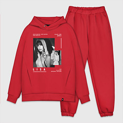Мужской костюм оверсайз Lisa Blackpink, цвет: красный