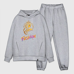 Мужской костюм оверсайз Fashion - портрет девушки, цвет: меланж