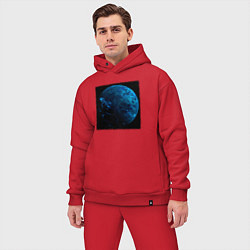 Мужской костюм оверсайз Синяя планета трещины, цвет: красный — фото 2