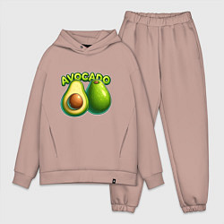 Мужской костюм оверсайз Авокадо с надписью