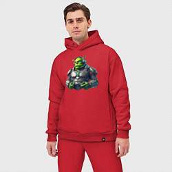 Мужской костюм оверсайз G2 esports team - cyber Shrek, цвет: красный — фото 2