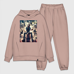 Мужской костюм оверсайз Rolling Stones - Mick Jagger, цвет: пыльно-розовый