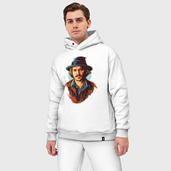 Мужской костюм оверсайз Джонни Депп, цвет: белый — фото 2