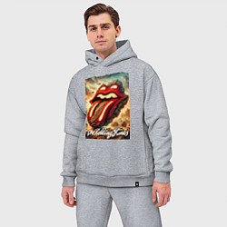 Мужской костюм оверсайз Rolling Stones - logo transformation, цвет: меланж — фото 2