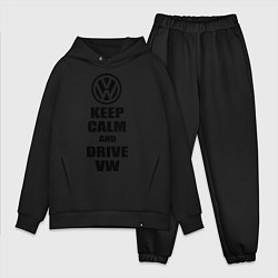 Мужской костюм оверсайз Keep Calm & Drive VW, цвет: черный
