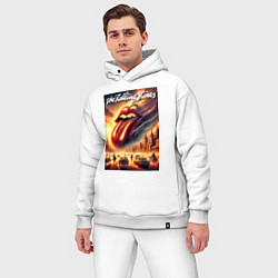 Мужской костюм оверсайз Logo of the Rollings Stones, цвет: белый — фото 2