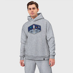 Мужской костюм оверсайз Полёт к луне, цвет: меланж — фото 2