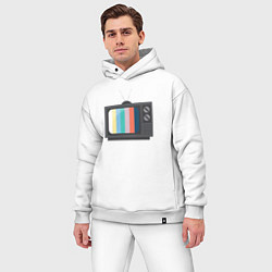 Мужской костюм оверсайз Old television, цвет: белый — фото 2