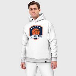 Мужской костюм оверсайз Stars basketball, цвет: белый — фото 2