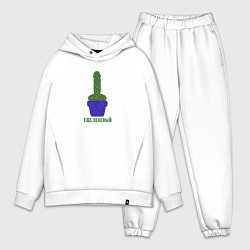 Мужской костюм оверсайз Кактус член в горшке, цвет: белый