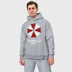 Мужской костюм оверсайз Umbrella corporation logo, цвет: меланж — фото 2