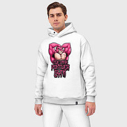 Мужской костюм оверсайз Розовая пантера gym, цвет: белый — фото 2