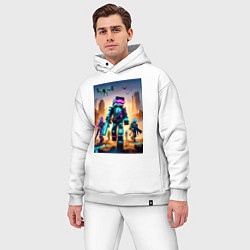 Мужской костюм оверсайз Minecraft - cyberpunk ai art fantasy, цвет: белый — фото 2