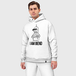 Мужской костюм оверсайз Я сгибальщик, цвет: белый — фото 2