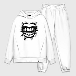 Мужской костюм оверсайз Кровожадная улыбка, цвет: белый