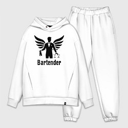 Мужской костюм оверсайз Бармен с крыльями, цвет: белый