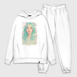 Мужской костюм оверсайз Билли Айлиш с зелеными волосами, цвет: белый