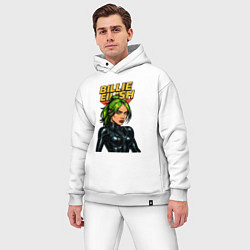 Мужской костюм оверсайз Билли Айлиш в стиле комикса, цвет: белый — фото 2