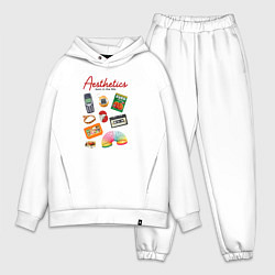 Мужской костюм оверсайз Эстетика рождённых в 90-х, цвет: белый