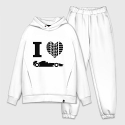 Мужской костюм оверсайз Формула 1, цвет: белый