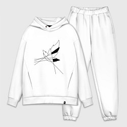 Мужской костюм оверсайз Геометрия листа, цвет: белый