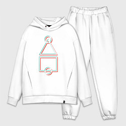 Мужской костюм оверсайз Стиль игра в кальмара, цвет: белый