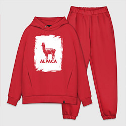 Мужской костюм оверсайз Альпака в белом штрихе