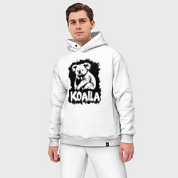 Мужской костюм оверсайз Коала черное граффити, цвет: белый — фото 2