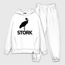 Мужской костюм оверсайз Черный аист, цвет: белый