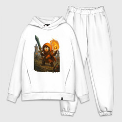 Мужской костюм оверсайз Кенни маг с мечем, цвет: белый