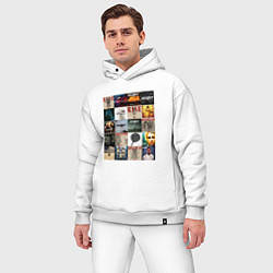 Мужской костюм оверсайз Skillet - обложки, цвет: белый — фото 2