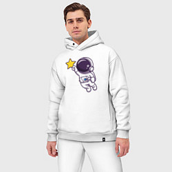 Мужской костюм оверсайз Звёздный космонавтик, цвет: белый — фото 2