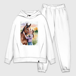 Мужской костюм оверсайз Обними меня крепче, цвет: белый