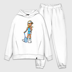 Мужской костюм оверсайз Блондинка теннисистка, цвет: белый