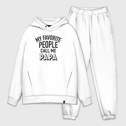 Мужской костюм оверсайз Любимые люди зовут меня папой, цвет: белый