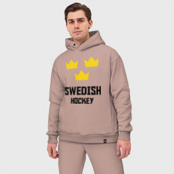 Мужской костюм оверсайз Swedish Hockey, цвет: пыльно-розовый — фото 2
