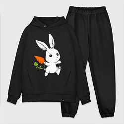 Мужской костюм оверсайз Зайка с морковкой, цвет: черный