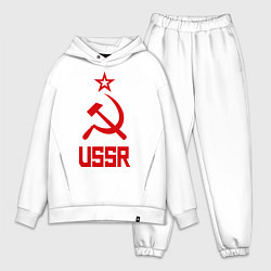 Мужской костюм оверсайз СССР - великая держава, цвет: белый
