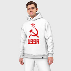 Мужской костюм оверсайз СССР - великая держава, цвет: белый — фото 2