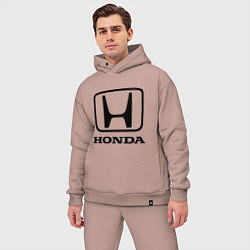 Мужской костюм оверсайз Honda logo, цвет: пыльно-розовый — фото 2