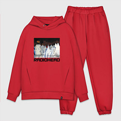 Мужской костюм оверсайз Radiohead Winter, цвет: красный