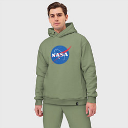 Мужской костюм оверсайз NASA: Logo, цвет: авокадо — фото 2