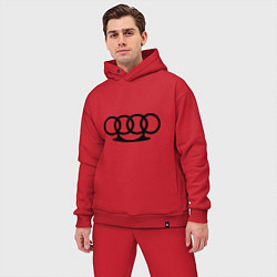 Мужской костюм оверсайз Audi кастет, цвет: красный — фото 2