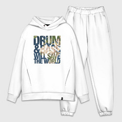 Мужской костюм оверсайз Drum & Bass: The World, цвет: белый