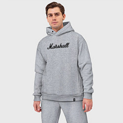 Мужской костюм оверсайз Marshall logo, цвет: меланж — фото 2