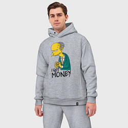 Мужской костюм оверсайз Mr. Burns: I get money, цвет: меланж — фото 2