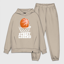 Мужской костюм оверсайз Баскетбол, цвет: миндальный