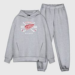 Мужской костюм оверсайз Detroit Red Wings: Est.1926, цвет: меланж